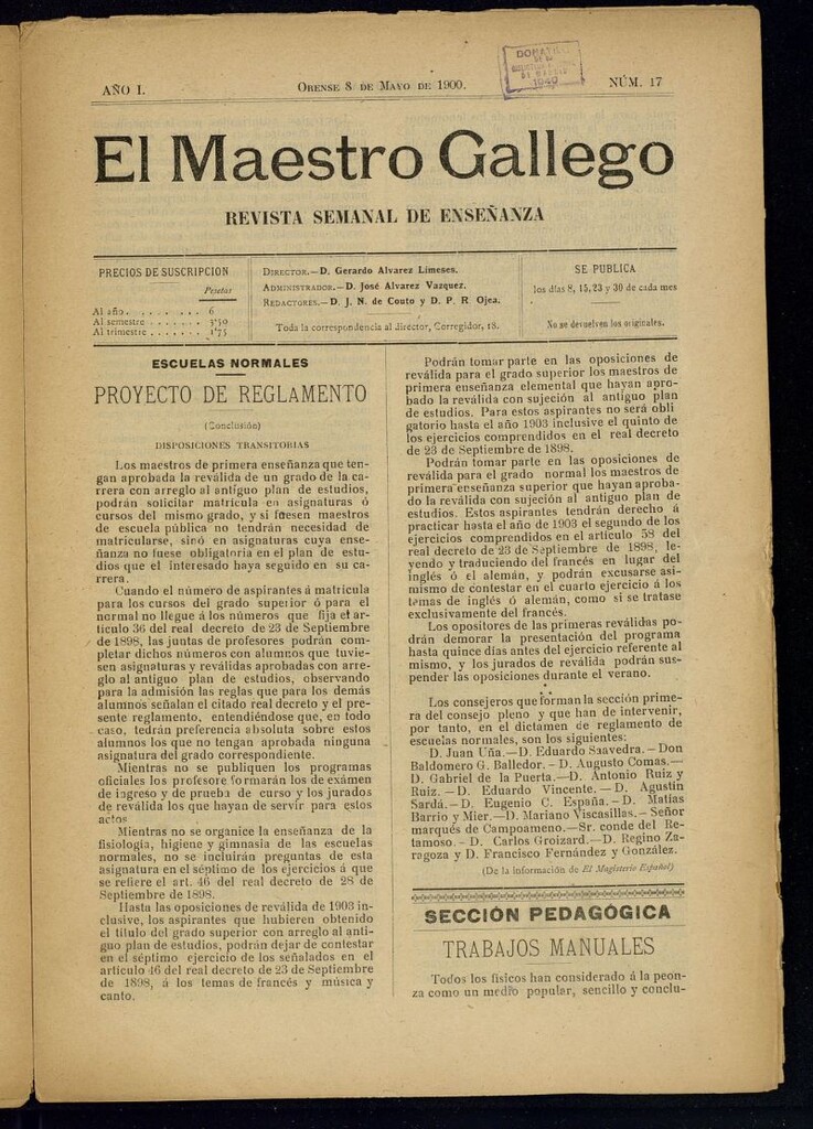 Miniatura de El Maestro Gallego del 8 de mayo de 1900