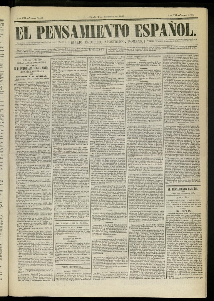 Miniatura de El Pensamiento Español del 2 de noviembre de 1867, nº 2403