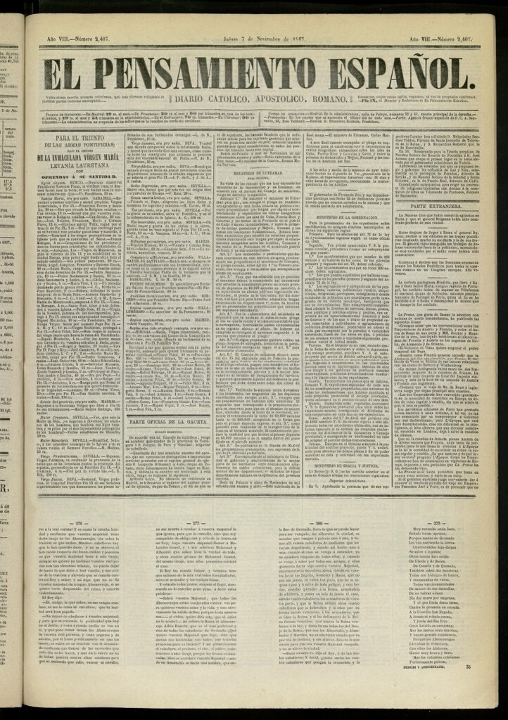 Miniatura de El Pensamiento Español del 7 de noviembre de 1867, nº 2407