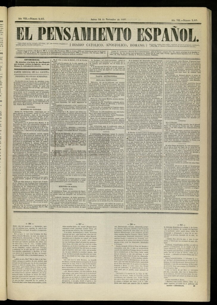 Miniatura de El Pensamiento Español del 14 de noviembre de 1867, nº 2413