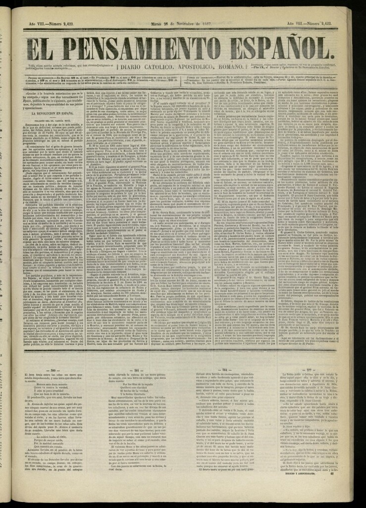Miniatura de El Pensamiento Español del 26 de noviembre de 1867, nº 2422