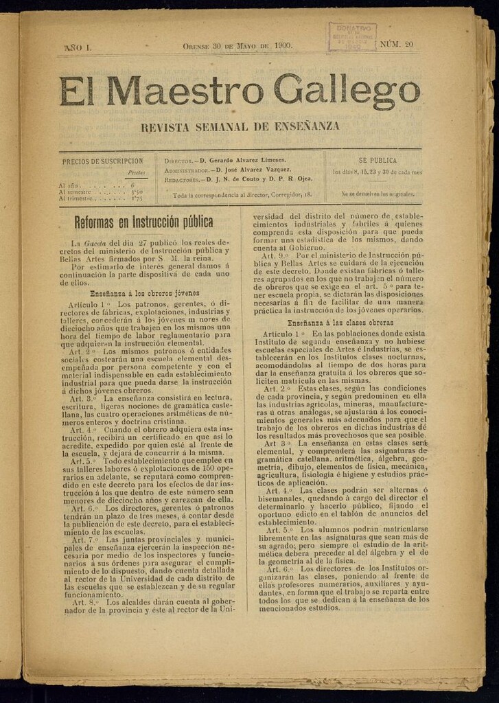 Miniatura de El Maestro Gallego del 30 de mayo de 1900