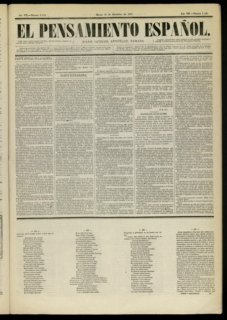 Miniatura de El Pensamiento Español del 10 de diciembre de 1867, nº 2434