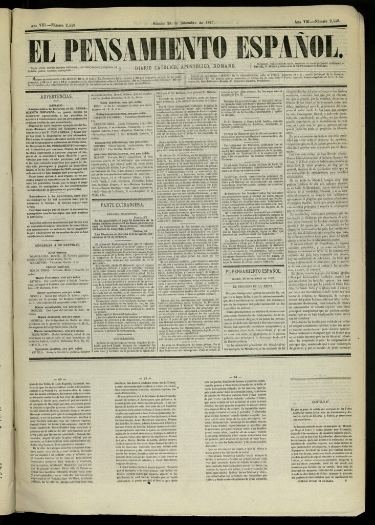 Miniatura de El Pensamiento Español del 28 de diciembre de 1867, nº 2449