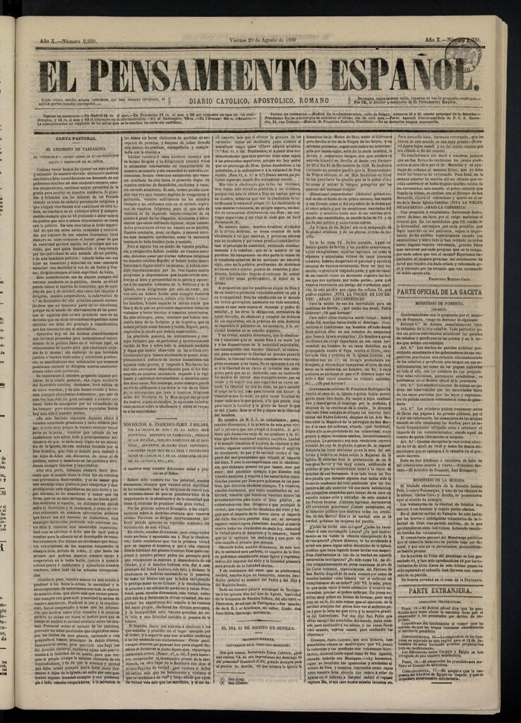 Miniatura de El Pensamiento Español del 20 de agosto de 1869, nº 2939