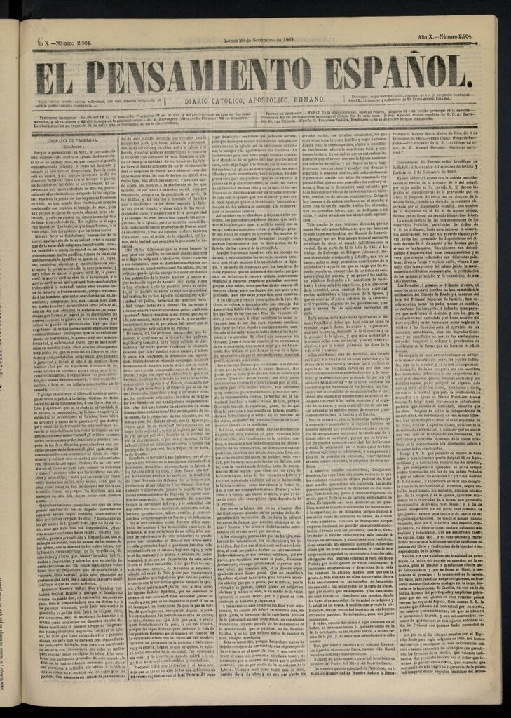 Miniatura de El Pensamiento Español del 20 de septiembre de 1869, nº 2964