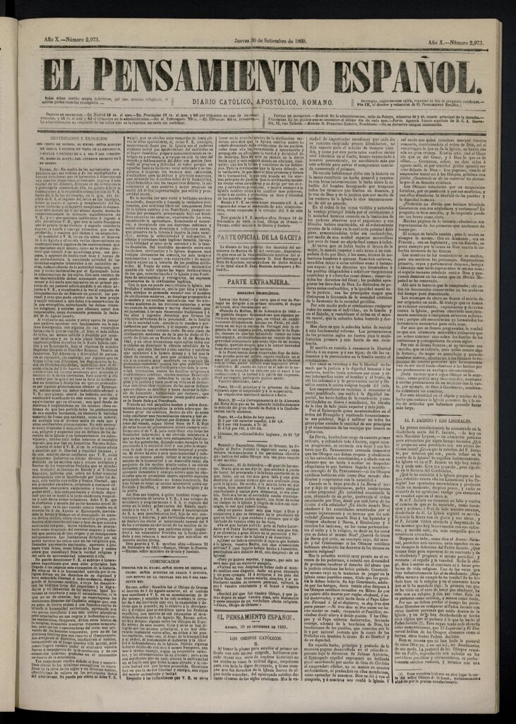 Miniatura de El Pensamiento Español del 30 de septiembre de 1869, nº 2973