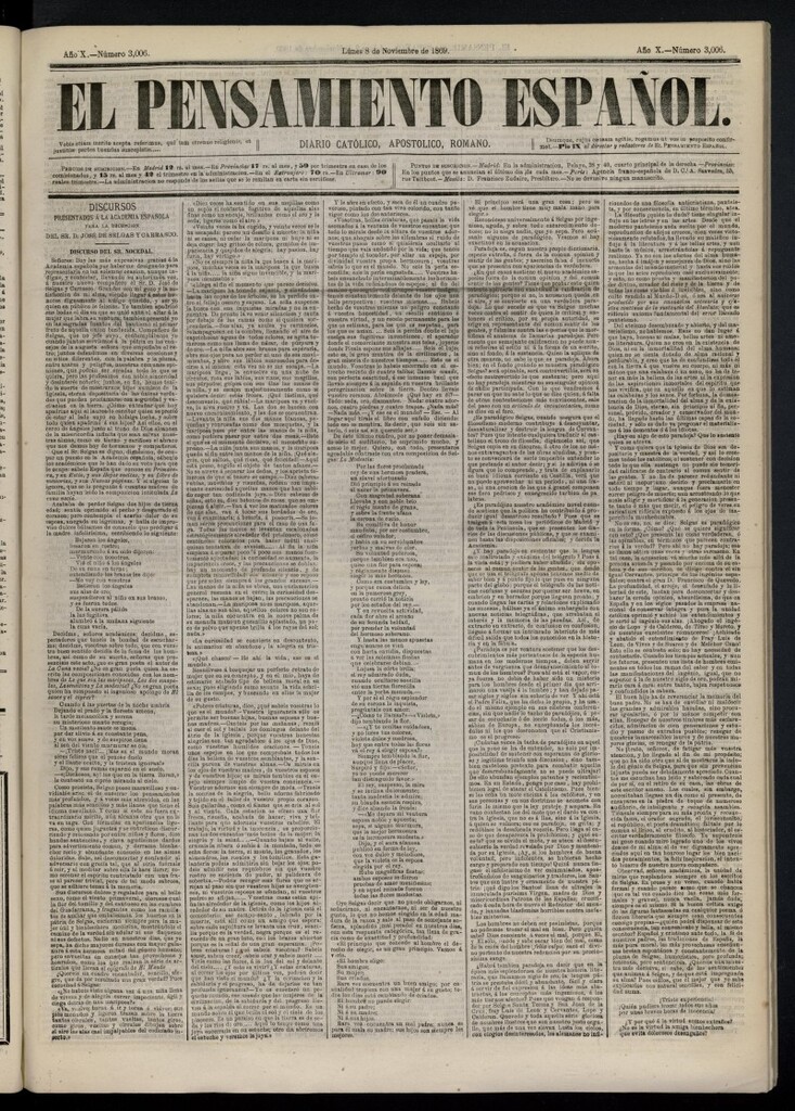 Miniatura de El Pensamiento Español del 8 de noviembre de 1869, nº 3006