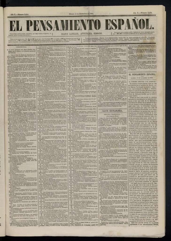 Miniatura de El Pensamiento Español del 11 de diciembre de 1869, nº 3034