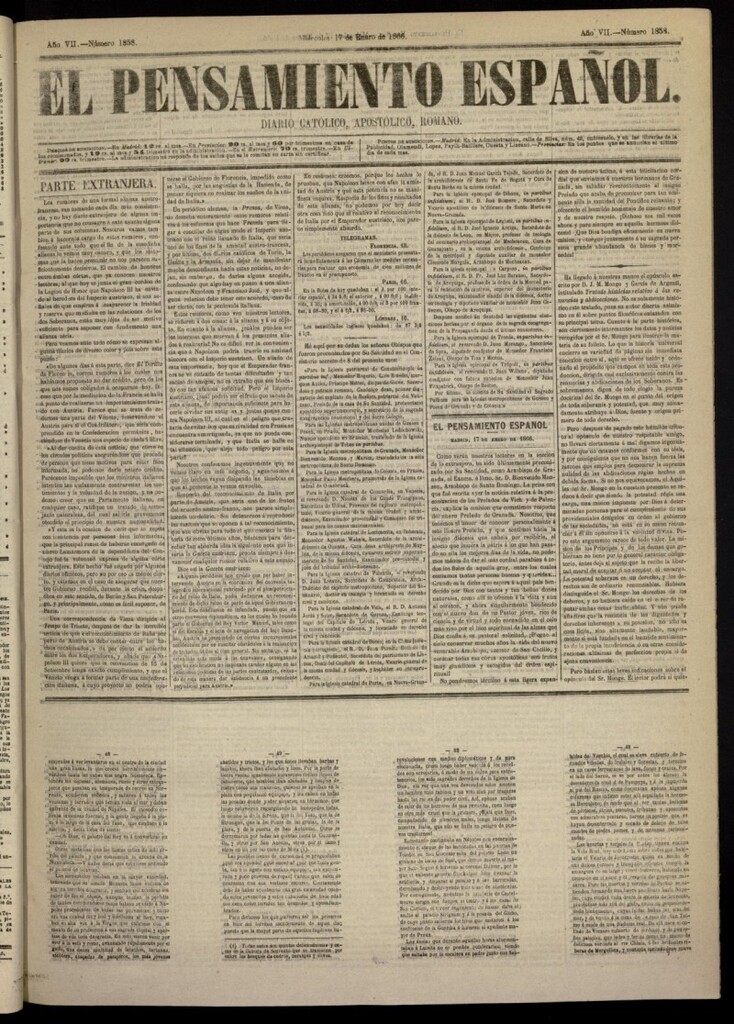 Miniatura de El Pensamiento Español del 17 de enero de 1866, nº 1858