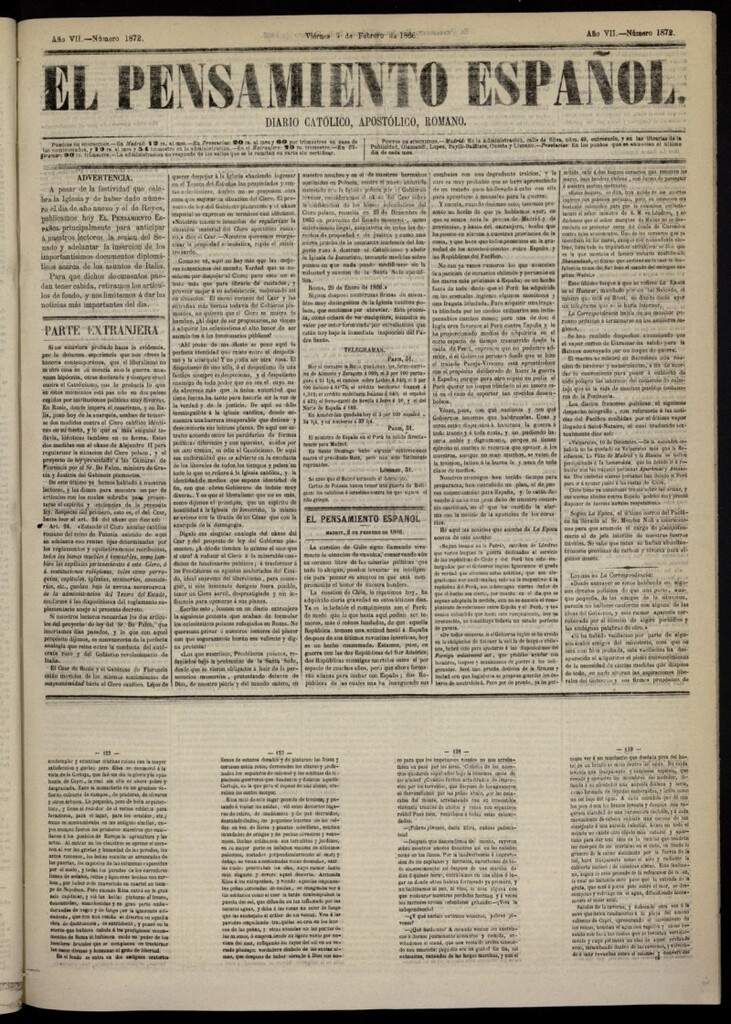 Miniatura de El Pensamiento Español del 2 de febrero de 1866,nº 1872