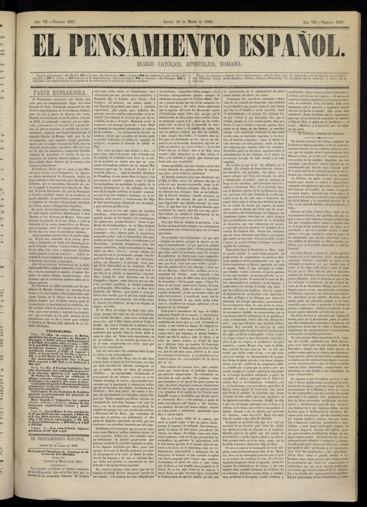 Miniatura de El Pensamiento Español del 15 de marzo de 1866, nº 1907