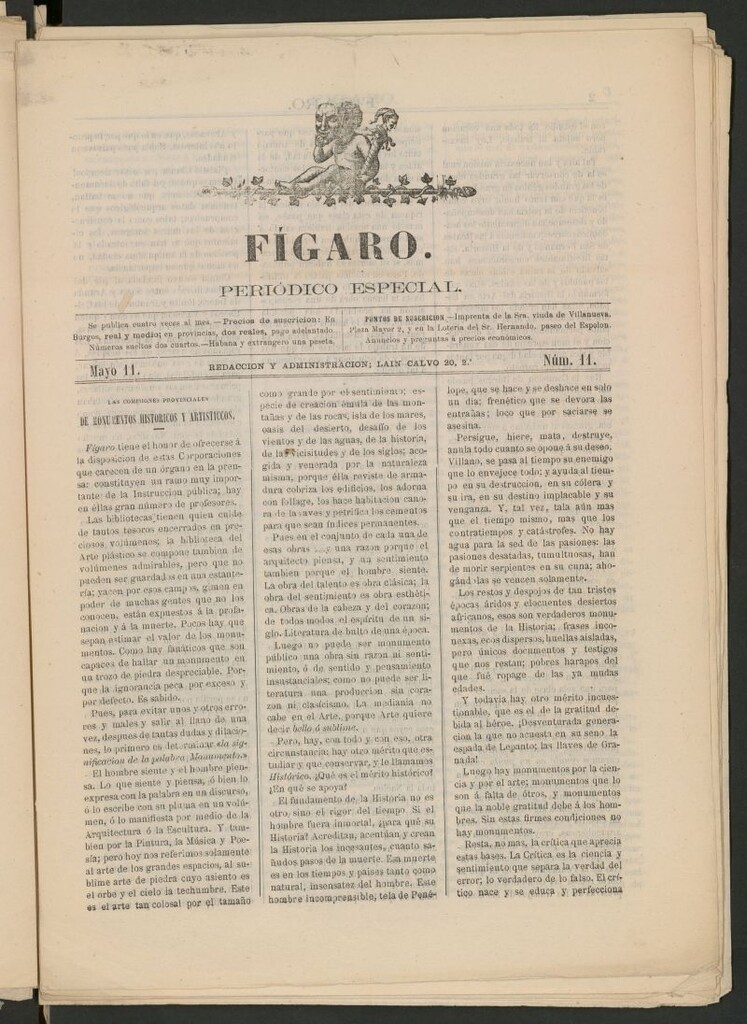 Miniatura de Fígaro : periódico ilustrado del 11 de mayo de 1879