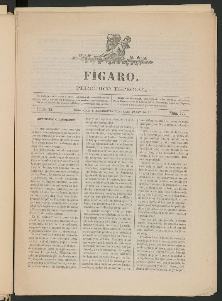 Miniatura de Fígaro : periódico ilustrado del 22 de junio de 1879