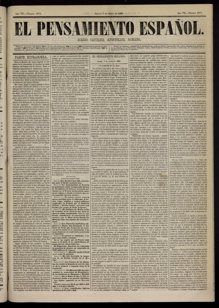 Miniatura de El Pensamiento Español del 7 de junio de 1866, nº 1977