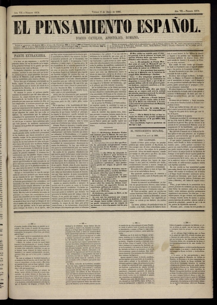Miniatura de El Pensamiento Español del 8 de junio de 1866, nº 1978