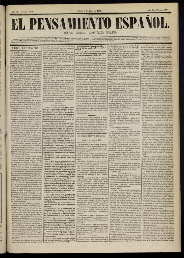 Miniatura de El Pensamiento Español del 9 de junio de 1866, nº 537
