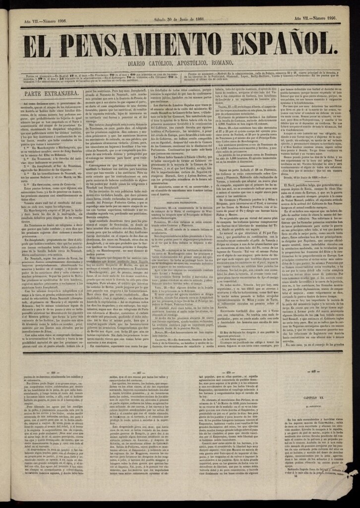 Miniatura de El Pensamiento Español del 30 de junio de 1866, nº 1996