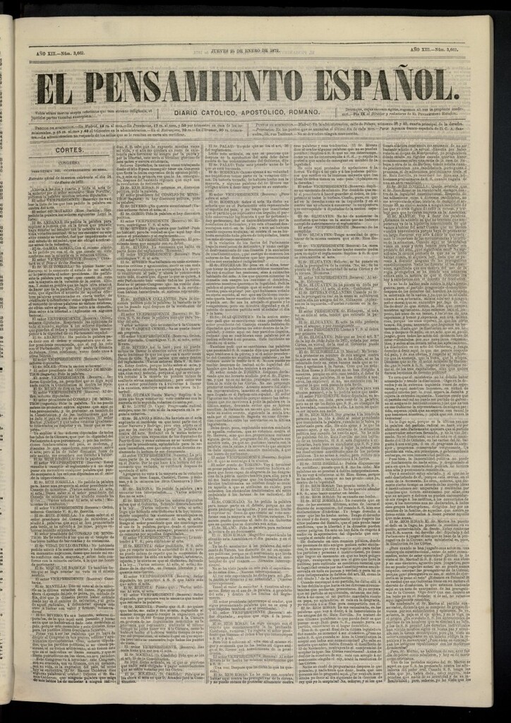 Miniatura de El Pensamiento Español del 25 de enero de 1872, nº 3662