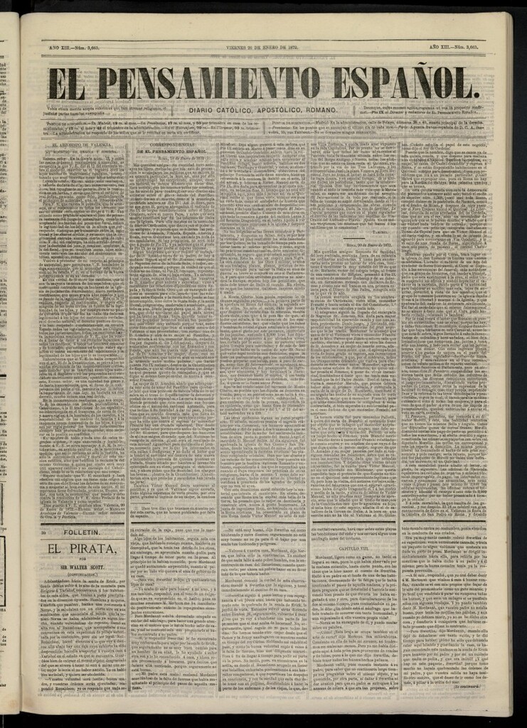 Miniatura de El Pensamiento Español del 26 de enero de 1872, nº 3663