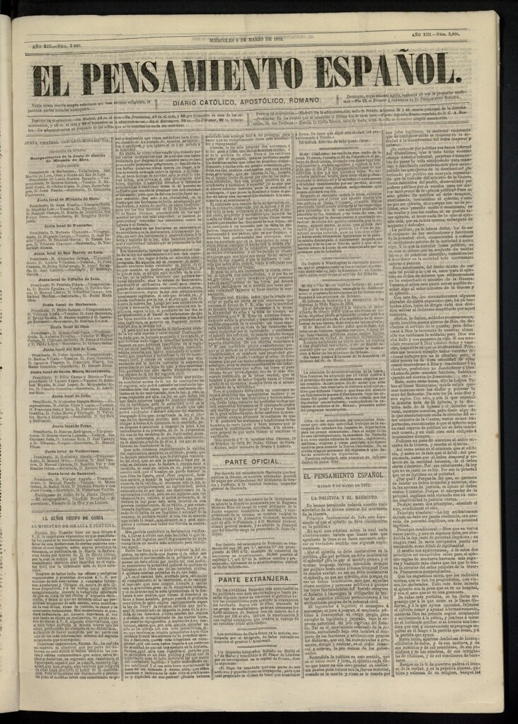 Miniatura de El Pensamiento Español del 6 de marzo de 1872, nº 3696