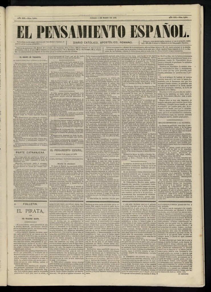 Miniatura de El Pensamiento Español del 9 de marzo de 1872, nº 3699