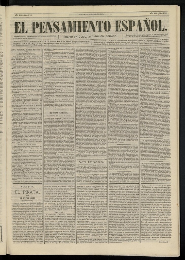 Miniatura de El Pensamiento Español del 16 de marzo de 1872, nº 3705