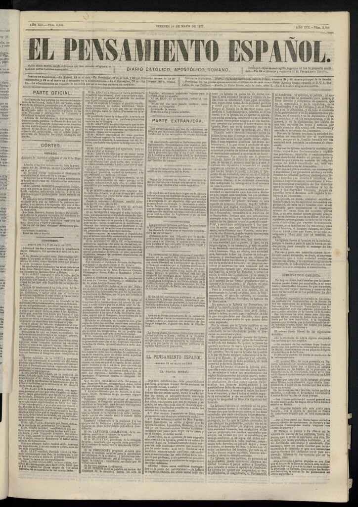 Miniatura de El Pensamiento Español del 10 de mayo de 1872, nº 3750