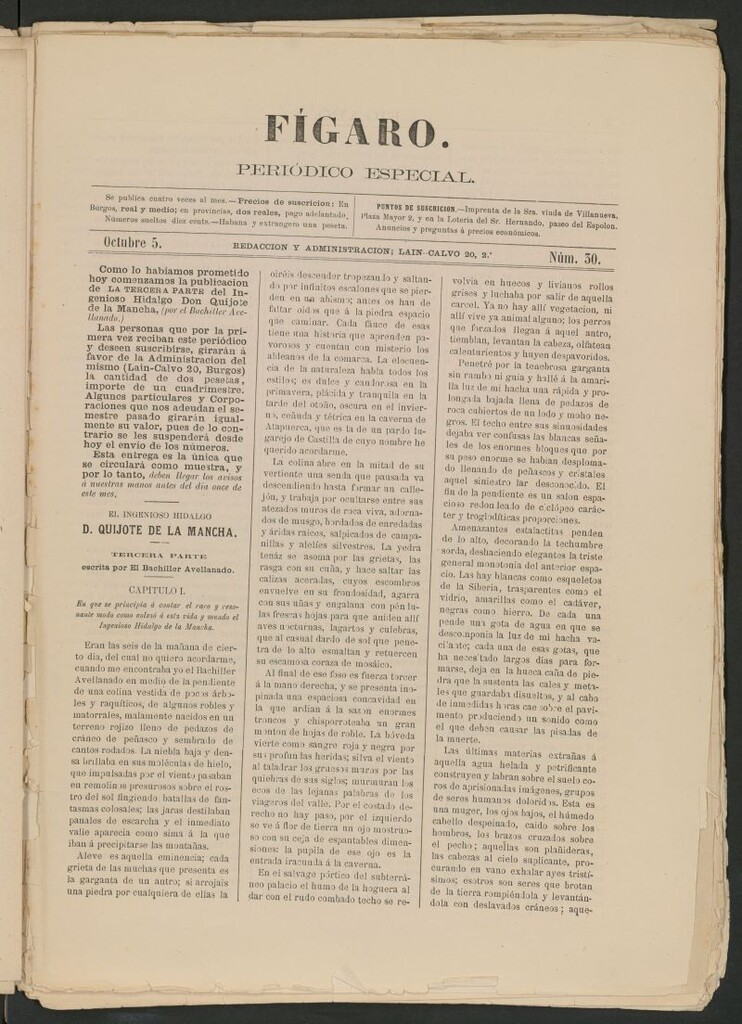 Miniatura de Fígaro : periódico ilustrado del 5 de octubre de 1879