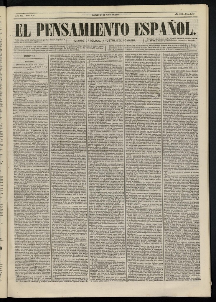 Miniatura de El Pensamiento Español del 1 de junio de 1872, nº 3767