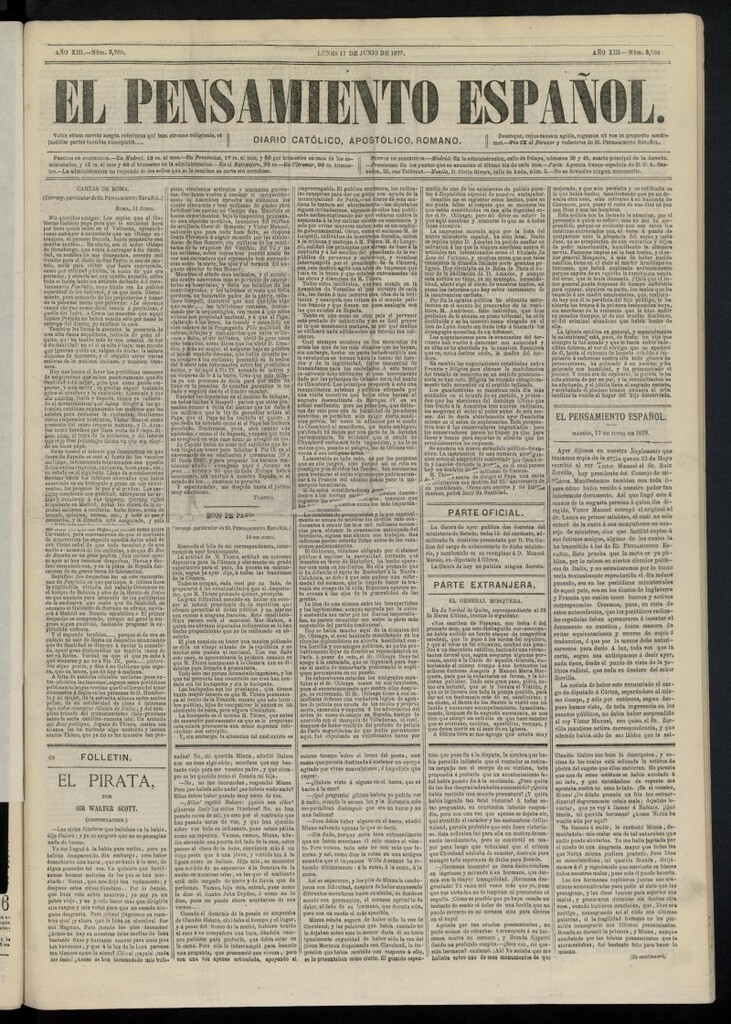 Miniatura de El Pensamiento Español del 17 de junio de 1872, nº 3780
