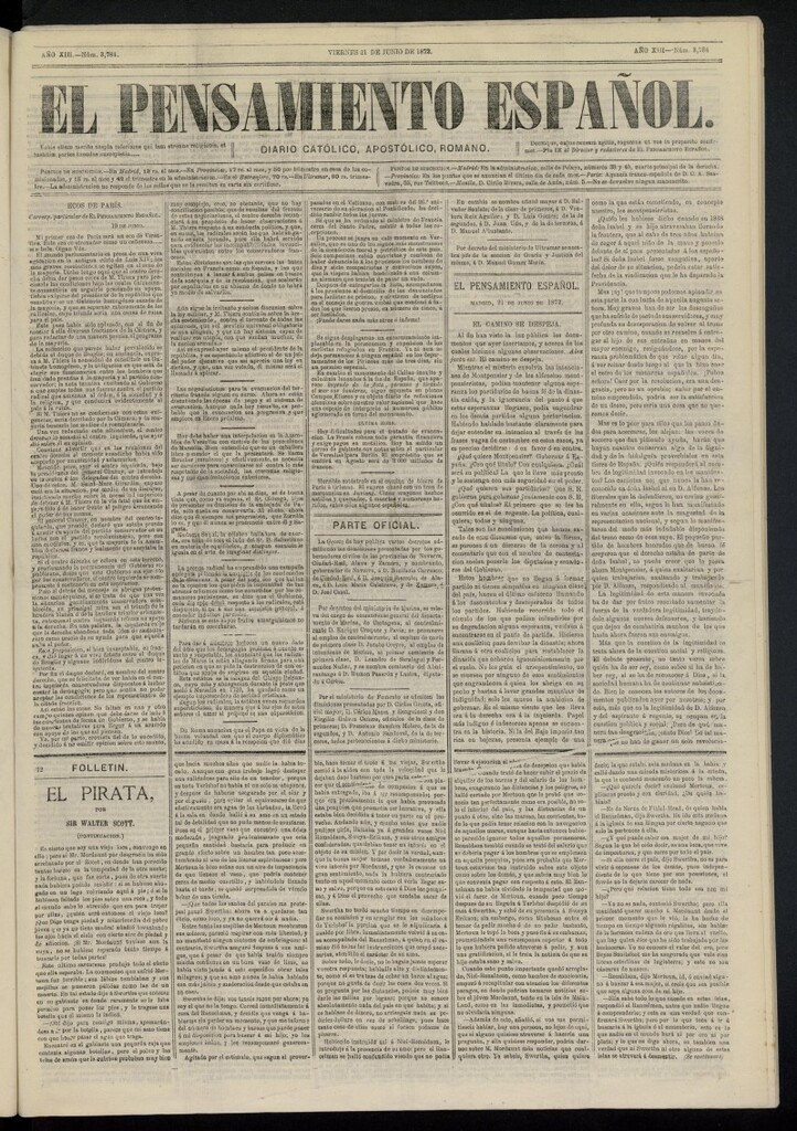 Miniatura de El Pensamiento Español del 21 de junio de 1872, nº 3784