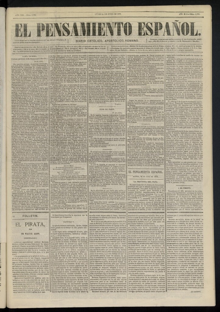 Miniatura de El Pensamiento Español del 24 de junio de 1872, nº 3786