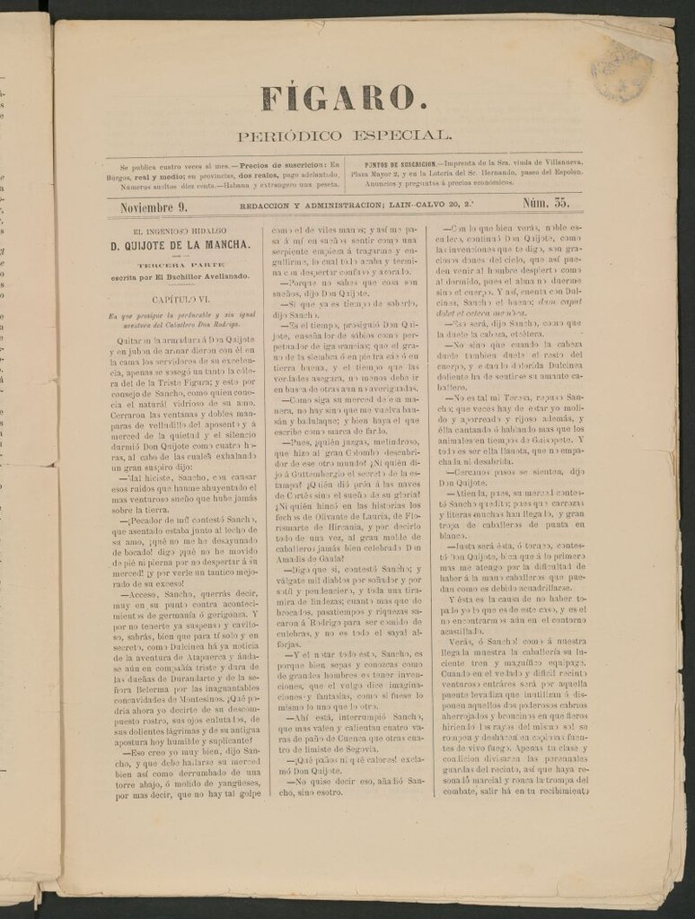 Miniatura de Fígaro : periódico ilustrado del 9 de noviembre de 1879