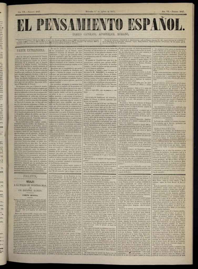 Miniatura de El Pensamiento Español del 1 de agosto de 1866, nº 2023