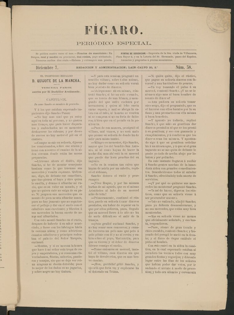 Miniatura de Fígaro : periódico ilustrado del 7 de diciembre de 1879