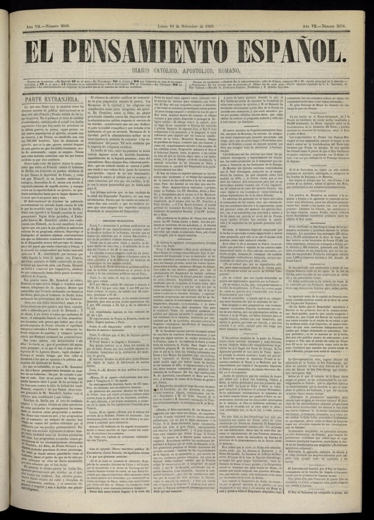 Miniatura de El Pensamiento Español del 10 de septiembre de 1866, nº 2056
