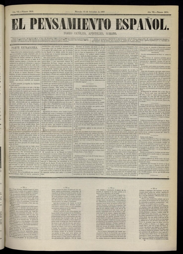 Miniatura de El Pensamiento Español del 12 de septiembre de 1866, nº 2058