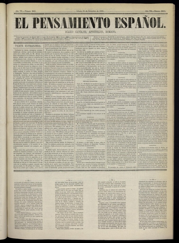Miniatura de El Pensamiento Español del 15 de septiembre de 1866, nº 2061