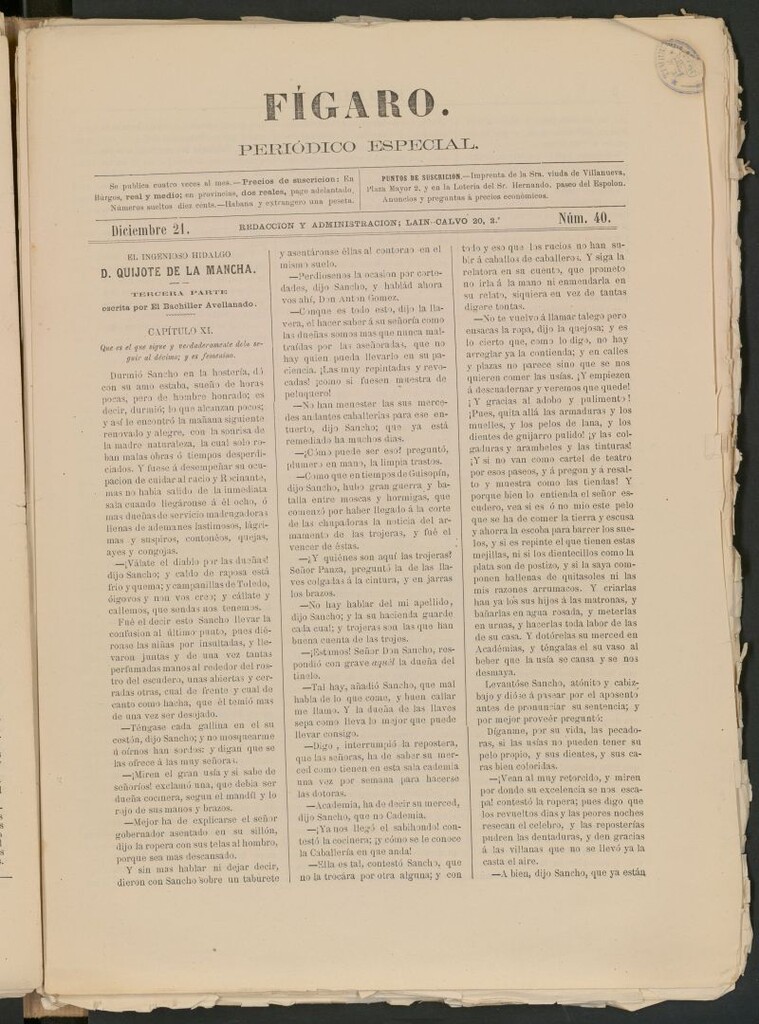Miniatura de Fígaro : periódico ilustrado del 21 de diciembre de 1879