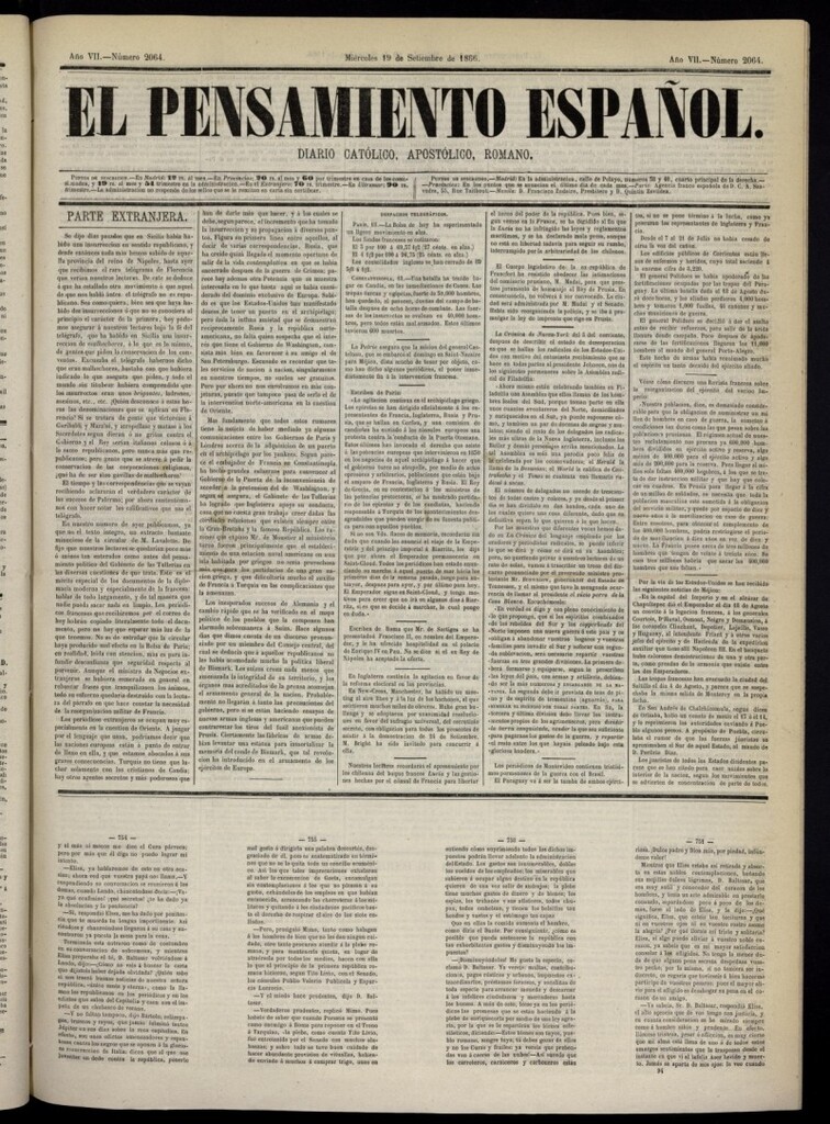 Miniatura de El Pensamiento Español del 19 de septiembre de 1866, nº 2064