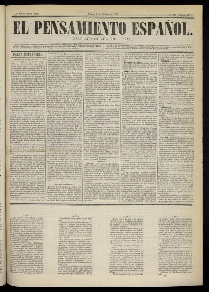 Miniatura de El Pensamiento Español del 5 de octubre de 1866, nº 2078