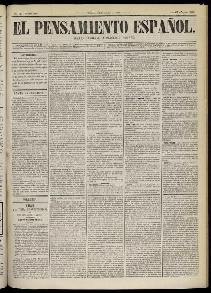 Miniatura de El Pensamiento Español del 24 de octubre de 1866, nº 2093