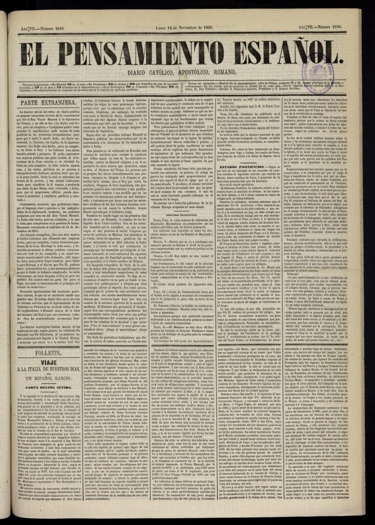 Miniatura de El Pensamiento Español del 12 de noviembre de 1866, nº 2108