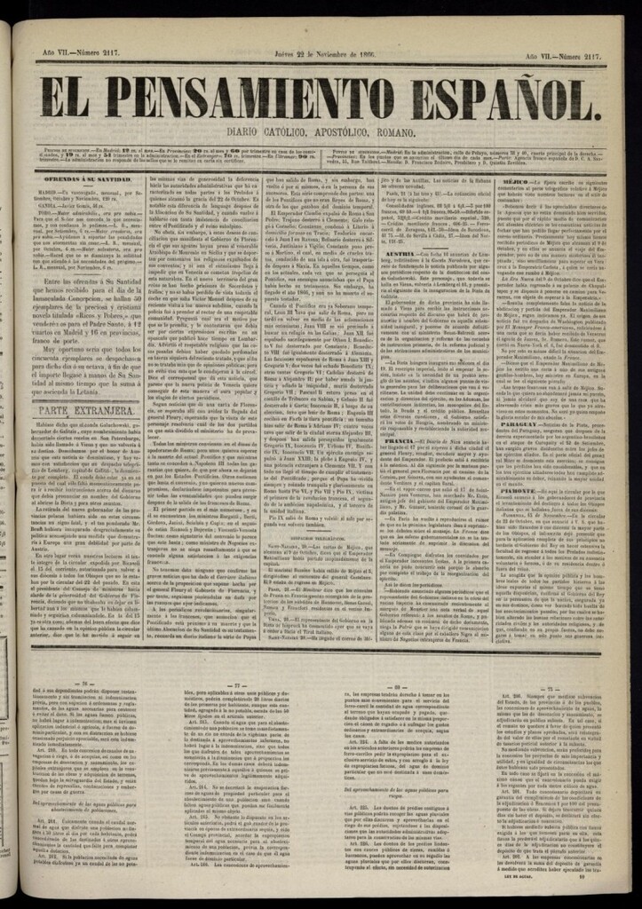 Miniatura de El Pensamiento Español del 22 de noviembre de 1866, nº 2117