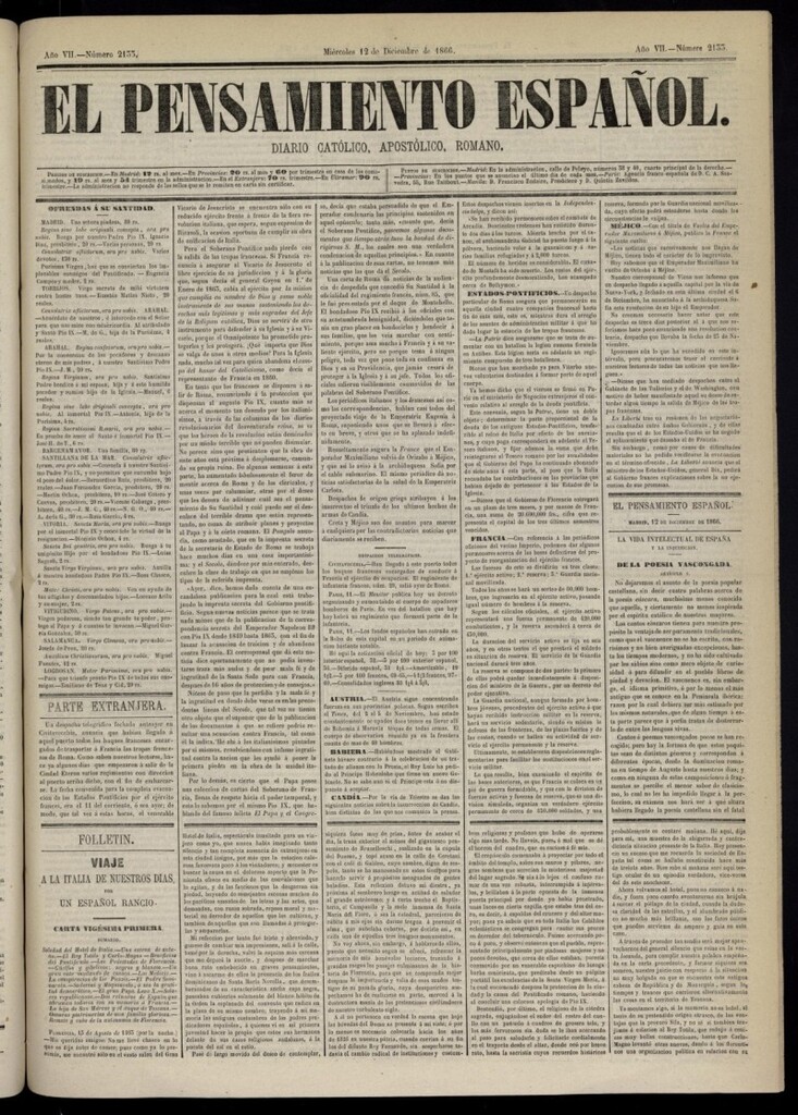 Miniatura de El Pensamiento Español del 12 de diciembre de 1866, nº 2133