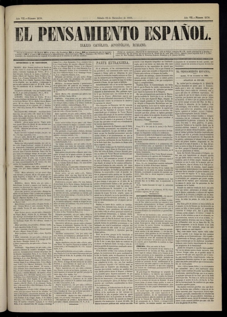 Miniatura de El Pensamiento Español del 15 de diciembre de 1866, nº 2136