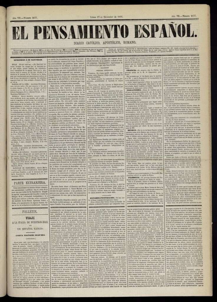Miniatura de El Pensamiento Español del 17 de diciembre de 1866, nº 2137