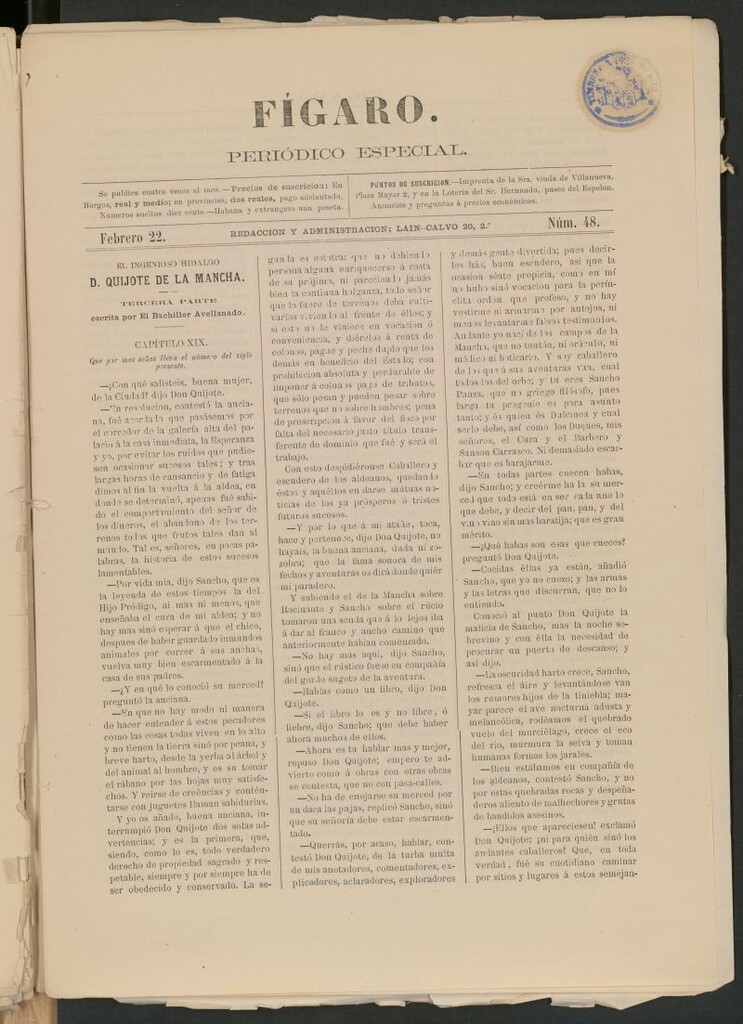 Miniatura de Fígaro : periódico ilustrado del 22 de febrero de 1880