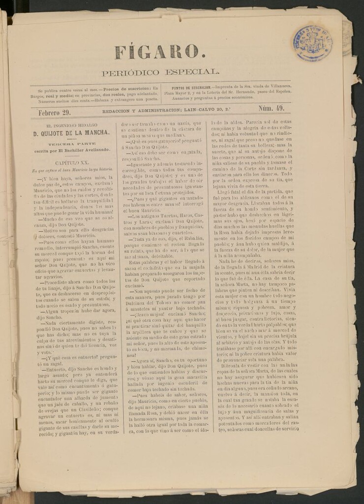 Miniatura de Fígaro : periódico ilustrado del 29 de febrero de 1880